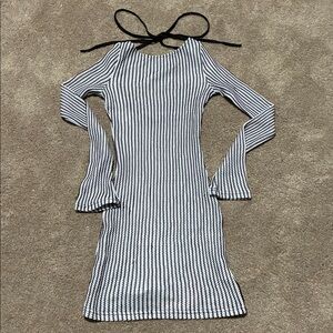 Black and white beach cover up